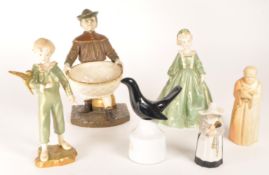 ROYAL WORCESTER - COLLECTION OF FIGURES & CANDLESNUFFERS