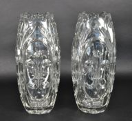 MANNER OF RUDOLFVA - TWO MID CENTURY CZECH GLASS VASES