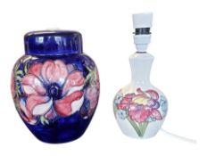 MOORCROFT - TWO 20TH CENTURY POTTERY LAMP BASES