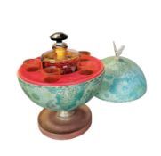 20TH CENTURY RETRO TABLE TOP GLOBE COCKTAIL DECANTER SET