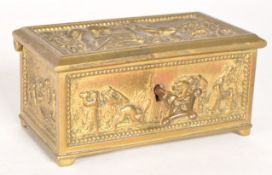 19TH CENTURY BRASS LIDDED JEWELLERY TRINKET BOX