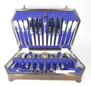20TH CENTURY SHEFFIELD CHROMIUM PLATE NICKEL SILVER CANTEEN OF CUTLERY