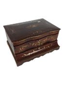 19TH CENTURY MAHOGANY INLAID JEWELLERY CASKET