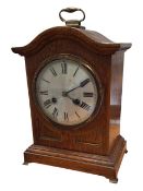 LATE 19TH CENTURY SILVERED DIAL MANTLE CLOCK