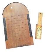 MID CENTURY SHOVE HA'PENNY BOARD WITH BOXED DOMINOES SET