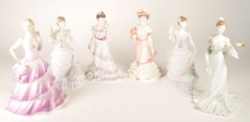 COALPORT - COLLECTION OF SIX PORCELAIN LADY FIGURINES