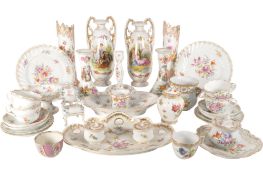 LARGE COLLECTION OF LATE 19TH / 20TH CENTURY DRESDEN PORCELAIN