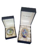 MOORCROFT - TWO LATE 20TH / 21ST CENTURY ENAMEL LIDDED TRINKET POTS