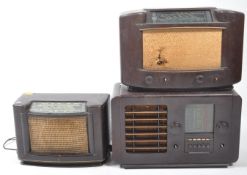 THREE 20TH CENTURY BAKELITE VALVE RADIOS