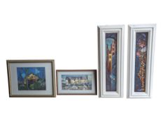 JOHN MASKELL - TWO OIL ON BORAD PAINTINGS & TWO PRINTS