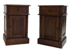 PAIR OF MAHOGANY BEDSIDE CABINETS