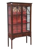 EDWARDIAN MAHOGANY GLAZED BOOKCASE DISPLAY CABINET
