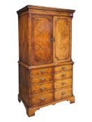 VINTAGE 20TH CENTURY BURR WALNUT TV MEDIA UNIT