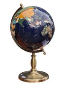 VINTAGE 20TH CENTURY GEM SET WORLD TABLE TOP GLOBE
