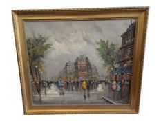 ANDREA DE VITTY (ITALIAN, 1905) - OIL ON CANVAS PARISIAN STREET PAINTING