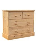 19TH CENTURY REVIVAL COUNTRY PINE CHEST OF DRAWERS
