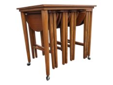 POUL HUNDEVAD, DENMARK - MID CENTURY TEAK QUARTETTO NEST OF TABLES