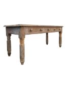 VICTORIAN 19TH CENTURY LARGE PINE HALL / WORK TABLE