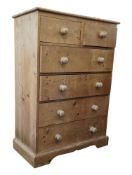 VICTORIAN 19TH CENTURY PINE CHEST OF DRAWERS