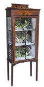 EDWARDIAN INLAID MAHOGANY BOOKCASE CABINET