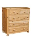 19TH CENTURY REVIVAL COUNTRY PINE CHEST OF DRAWERS