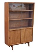 HERBERT GIBBS - MID CENTURY TEAK BOOKCASE DISPLAY CABINET