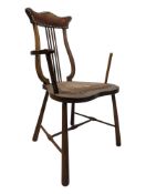 19TH CENTURY MAHOGANY LYRE BACK ARMCHAIR