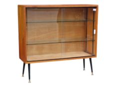 MID CENTURY TEAK GLAZED DISPLAY CABINET