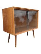 BRITISH MODERN DESIGN - MID CENTURY GLAZED RECORD CABINET