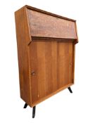 BRITISH MODERN DESIGN - MID CENTURY OAK BUREAU DESK