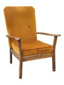 BRITISH MODERN DESIGN - TEAK MID CENTURY EASY ARMCHAIR
