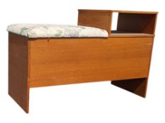 BRITISH MODERN DESIGN - MID CENTURY TEAK HALL TELEPHONE TABLE / SEAT