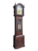 LATE 20TH CENTURY LONGCASE GILT FACE CLOCK