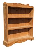 COUNTRY DRY PINE 19TH CENTURY REPRO OPEN WINDOW BOOKCASE