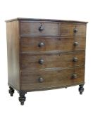 19TH CENTURY VICTORIAN BOW FRONT CHEST OF DRAWERS