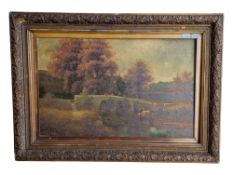 GEORGE FREDERICK HARRIS - EARLY 20TH CENTURY OIL ON CANVAS LANDSCAPE