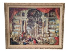 AFTER GIOVANNI PAOLO PANINI - MODERN ROME - LARGE FRAMED PRINT ON PANEL