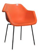 BRITISH MODERN DESIGN - MID CENTURY PLASTIC MOULDED ARMCHAIR