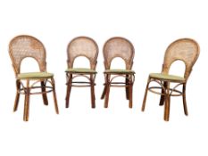 ITALIAN MODERN DESIGN - FOUR BAMBOO & RATTAN DINING CHAIRS