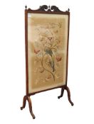 VICTORIAN 19TH CENTURY EMBROIDERED FIRE SCREEN