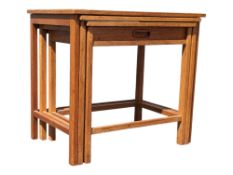 VINTAGE 20TH CENTURY NEST OF OAK TABLES