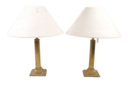 PAIR OF VINTAGE 20TH CENTURY BRASS TABLE LAMPS