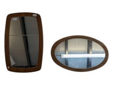 PAIR OF MID CENTURY TEAK VENEER ATOMIC WALL MIRRORS