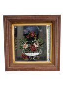 19TH CENTURY VICTORIAN REVERSE PAINTED MIRROR