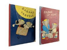 DE BRUNHOFF, JEAN. FIRST EDITION BABAR AT HOME & SECOND EDITION BABAR'S TRAVELS
