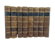 BINDINGS. 1857 JOHN CASSELL'S ILLUSTRATED HISTORY OF ENGLAND IN EIGHT VOLS HALF CALF