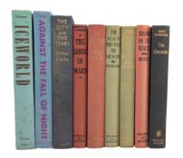 SCIENCE FICTION. COLLECTION OF WORKS LACKING DUST WRAPPERS INCL. ARTHUR C. CLARKE & JOHN WYNDHAM