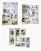 GOUGH, PHILIP (ILLUS.). COLLECTION OF PEN AND INK PROOF PRINTS FROM THE BALLOON PEOPLE