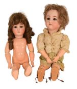 DOLLS - X2 ANTIQUE GERMAN SIMON & HALBIG ' DRESSEL ' BISQUE HEAD DOLLS