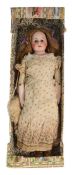 DOLLS - BAHR & PROSCHILD BISQUE HEADED LEATHER BODIED DOLL
